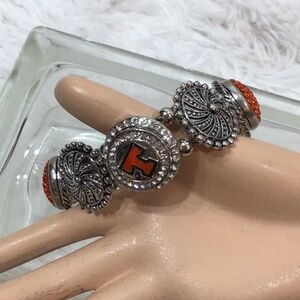 Tennessee silver/orange snap in bracelet